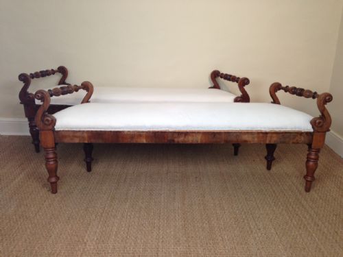 A Pair of Early Victorian Mahogany Window Seats C 1840