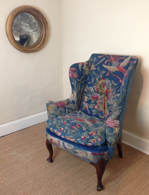 A Good George II Style Mahogany Wing Armchair C 1890