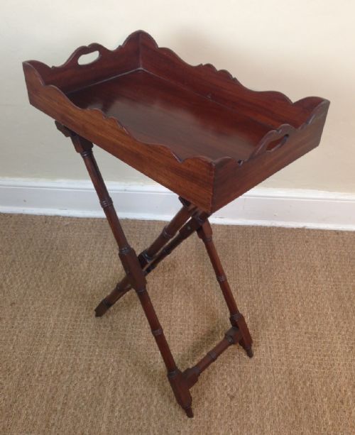An Unusually Small Regency Mahogany Butlers Tray on Stand C 1820