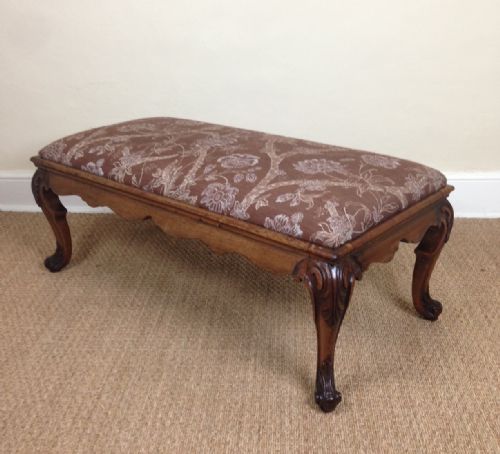 A Large Victorian Rosewood Cabriole Leg Stool C 1860

