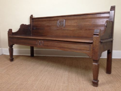 An Aesthetic Movement Oak Hall Bench. Irish C 1880