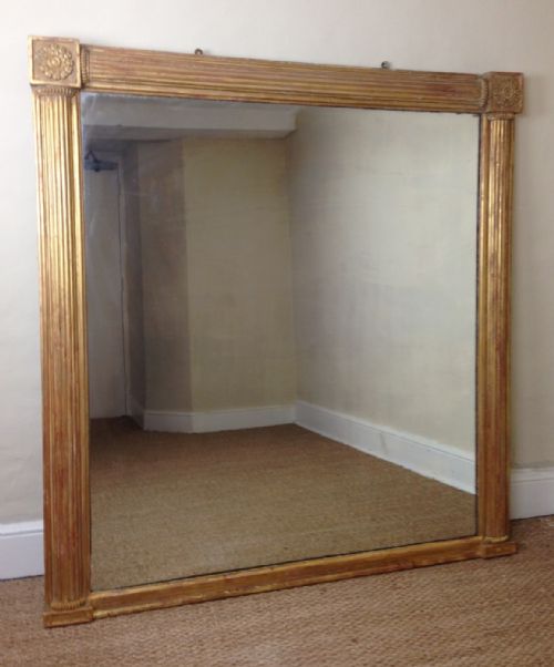 A Late Regency Gilt Wood Over Mantel Mirror C 1825