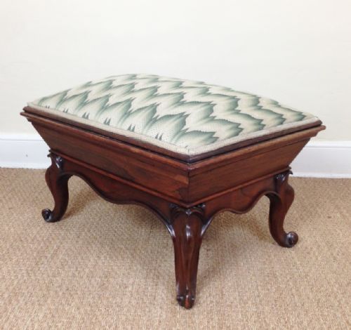 An Unusual Large Early Victorian Ottoman Rosewood Stool
