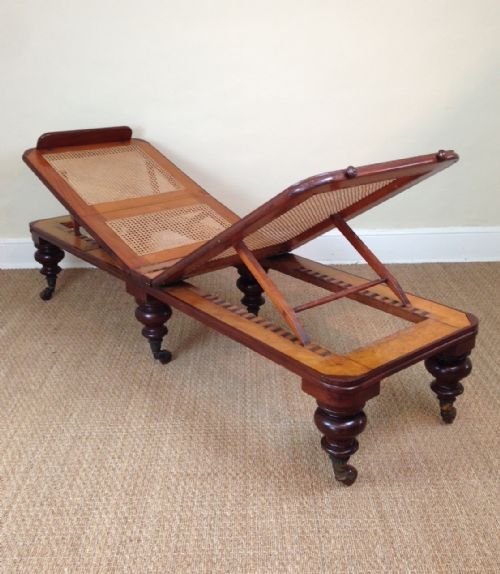 A Victorian Satinbirch and Mahogany Campaign Day Bed C 1870