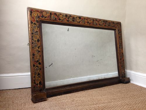 A Victorian Painted and Gilt Overmantel Mirror C 1880