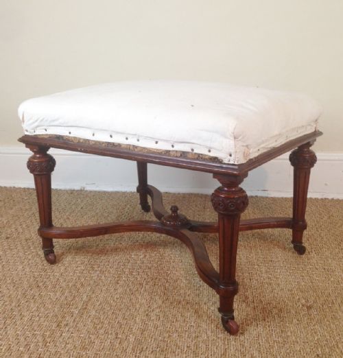 A Victorian Walnut Stool C 1880