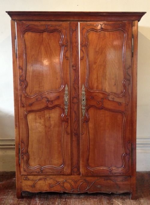 A Late 18th C Normandy Fruitwood Armoire C 1800