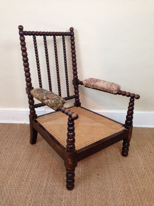 An Early Victorian Bobbin Chair C 1850 with the Original Squab Cushions