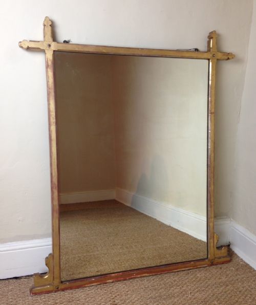 A Gothic Gilt Over Mantel Mirror C 1880