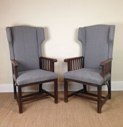 A Pair of Arts and Crafts Oak Arm Chairs C 1905