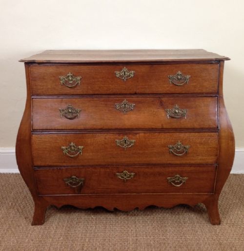 A Late 18th C Dutch Oak Bombe Chest of Drawers C 1800