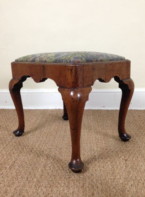 An Early George 11 Walnut Cabriole Leg Stool C 1740