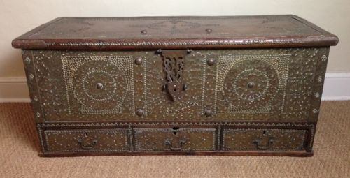 A Shisham Wood and Brass Studded Zanzibar Coffer C 1850


