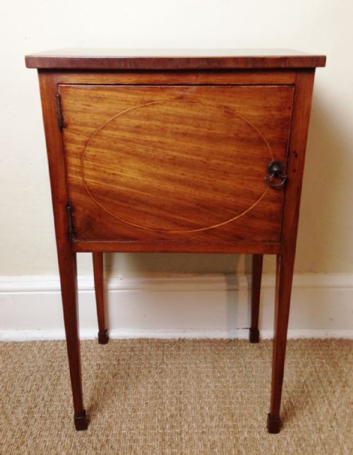A Sheraton Period Mahogany Bedside Table C 1800