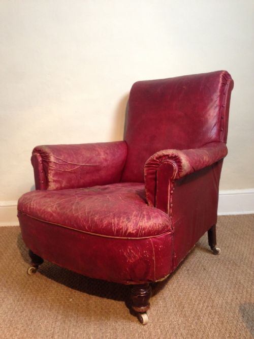 A Victorian Red Leather Armchair C 1880