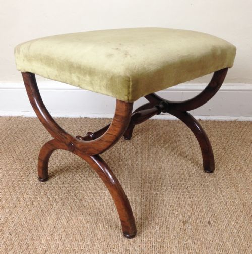 A George IV Rosewood X Frame Stool C 1830
