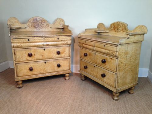 A Pair of Mid 19th C Painted Country House Chest of Drawers C 1860
