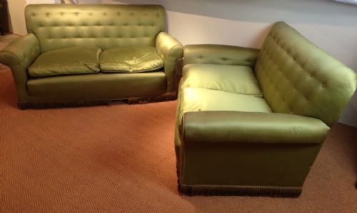 A Pair of 1920`S Country House 2 Seater Sofas