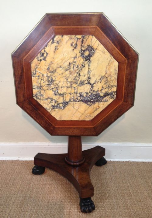 A George IV Rosewood and Marble Inset Centre Table C 1825