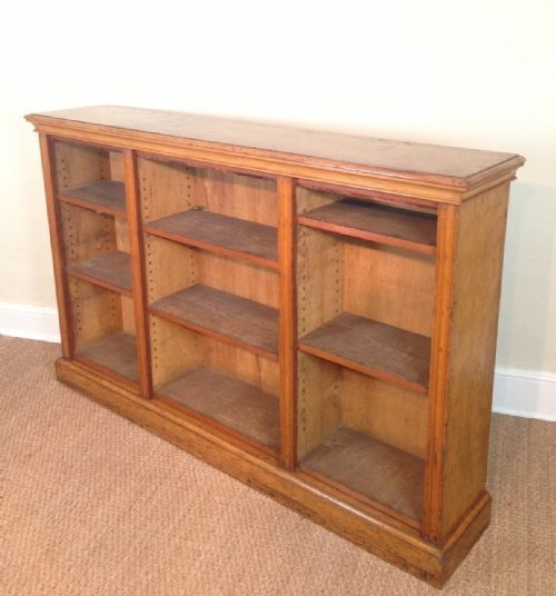 A Victorian Oak Open Bookcase C 1880 in Golden Oak