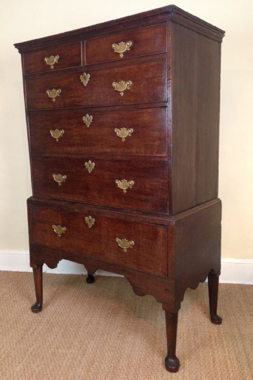 A George Provincial Oak Chest on Stand C 1760
