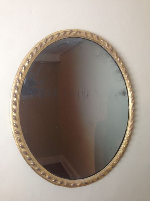 A George 111 Gilt Oval Mirror C 1780 in Lovely Original Condition