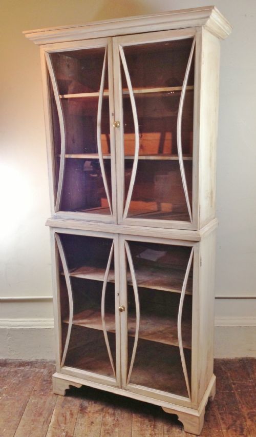 A Late Georgian Painted Pine Glazed Cabinet C 1830