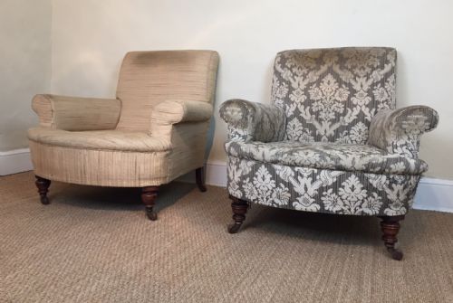 A Matched Pair of Victorian Library Chairs C 1880