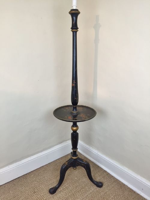 A 1920` Lacquered Standard Lamp with All Over Chinoiserie Decoration.