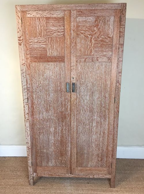 A Heals Double Door Limed Oak Wardrobe C 1930