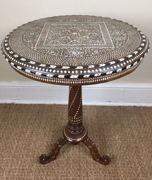 A Rare Hoshipaur Bone Inlaid Table C 1880 . Northern India