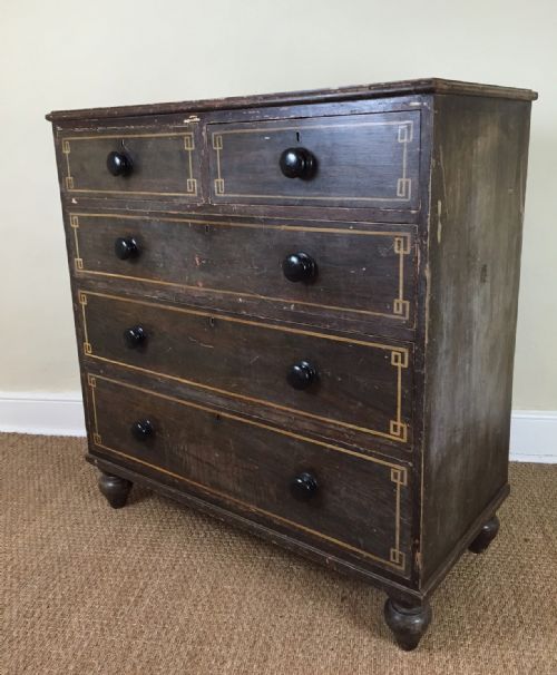 A Mid 19th C Painted Chest of Drawers in Simulated Rosewood C 1850