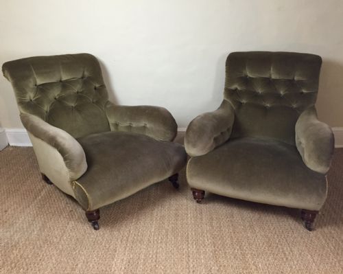 A Pair of 19th C Howard Style Armchairs by Robert Strahan of Dublin C 1890