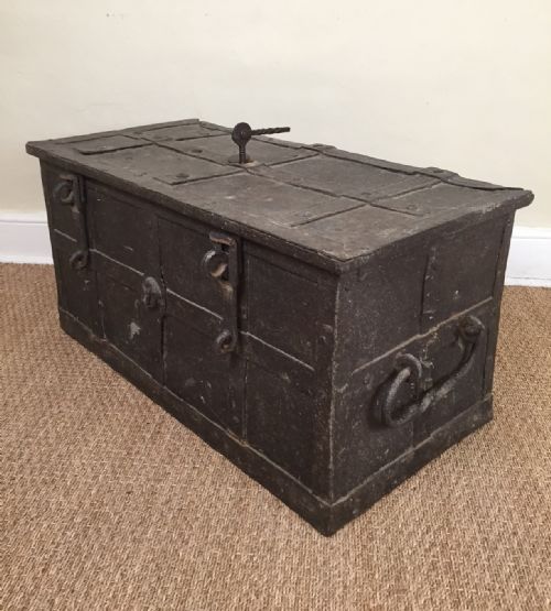 A Mid 17th C Nuremberg Iron Strong Box C 1650