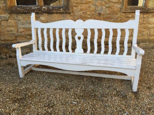 An Edwardian Painted Teak Garden Seat C 1910 Designed by Sir Edwin Lutyens