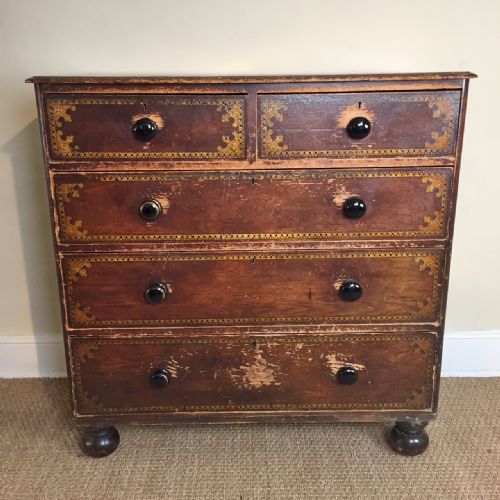 A Mid 19th C Painted Pine Chest of Drawers C 1870