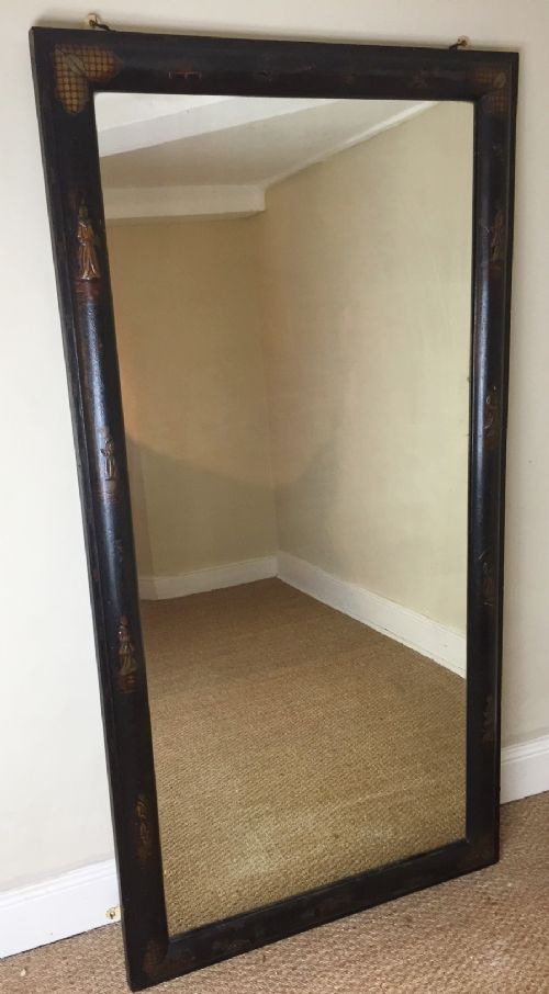 A Large Late 19thc Chinoiserie Lacquer Pier Mirror C 1890
