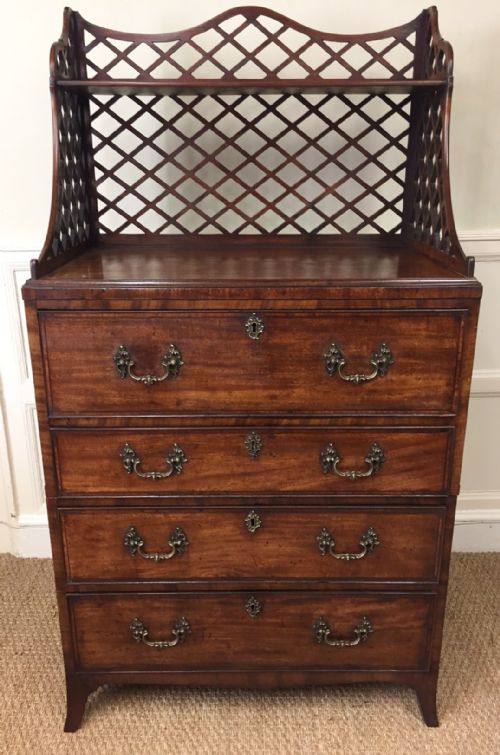 fig 1. A rare small George 111 mahogany secretaire chest c 1775