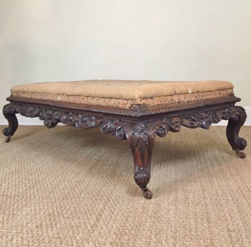 An Enormous English Oak Country House Stool C 1840