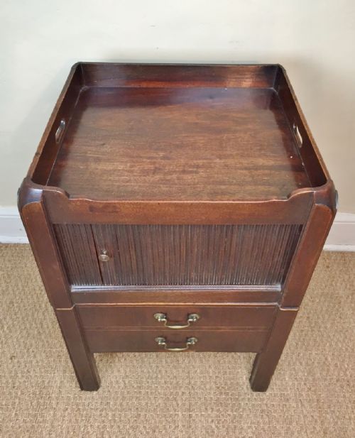 A George 111 Mahogany Tray Top Bedside Table C 1770