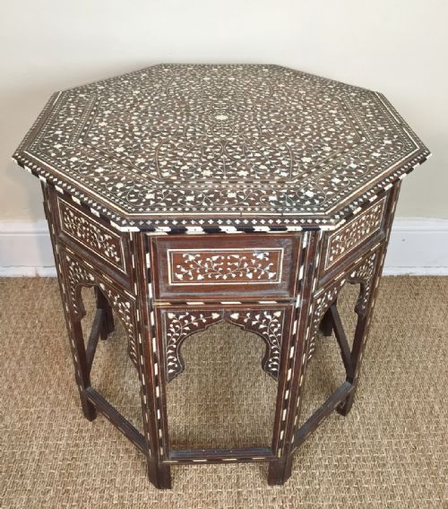 A Large Hoshiapur Octagonal Inlaid Table . Northern India C 1880
