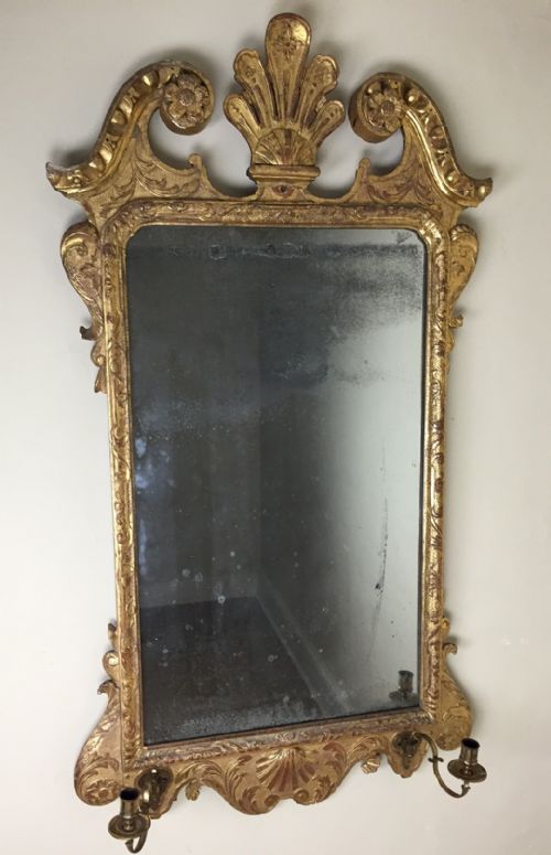 A Good Sized George 1 Gilt Wall Mirror C 1725 with Wonderful Original Gilding.