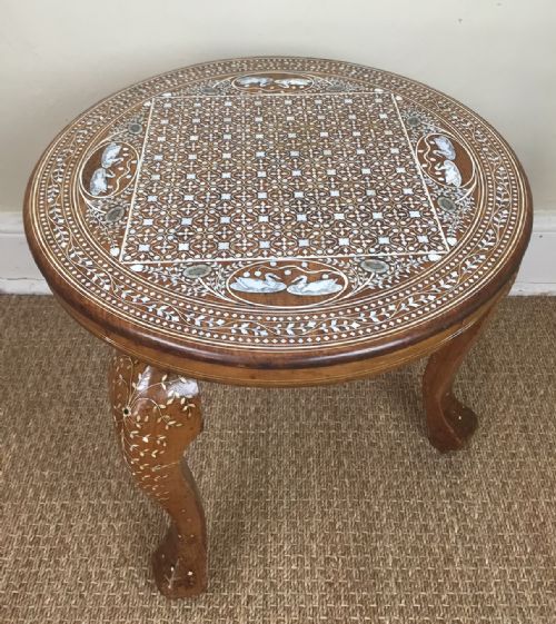 A Northern Indian Bone Inlaid Table. Hoshiapur C 1930