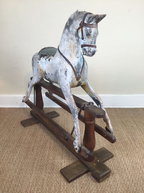 A Victorian Painted Rocking Horse C 1890 in Wonderful Original Condition.
