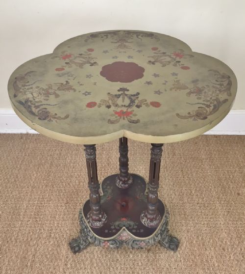 A Japanese Meiji Period Lacquer Trefoil Table C 1880