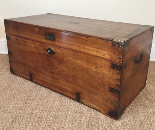 A 19th Century Camphor Wood and Brass Banded Campaign Chest C 1870