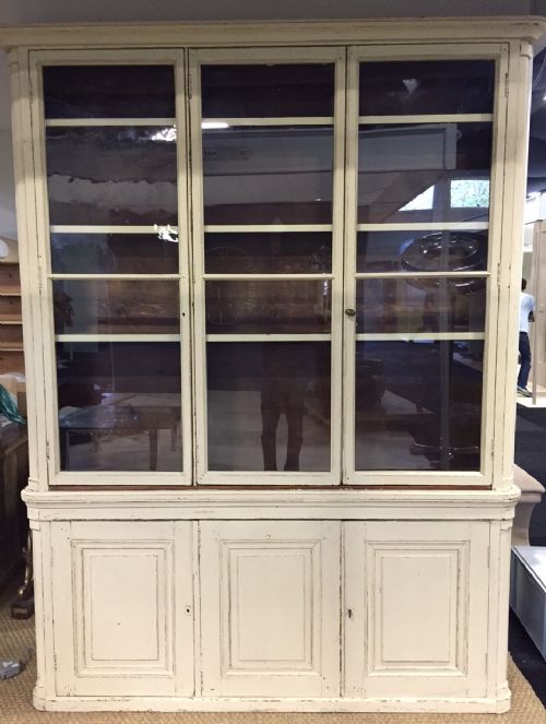 A 19th Century French Painted Pine Library Bookcase C 1870,