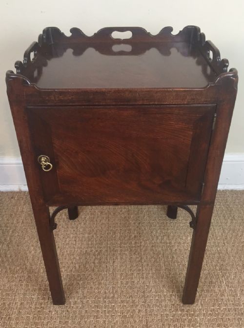 A Chippendale Period Mahogany Bedside Table C 1775