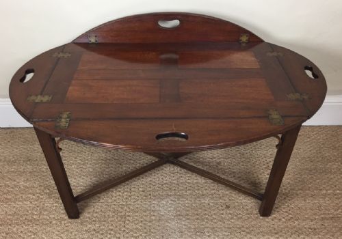 A Georgian Mahogany Butlers Tray C 1830 on Later Stand