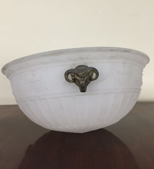 An Edwardian Neoclassical Opaline Glass Dish Light C 1900